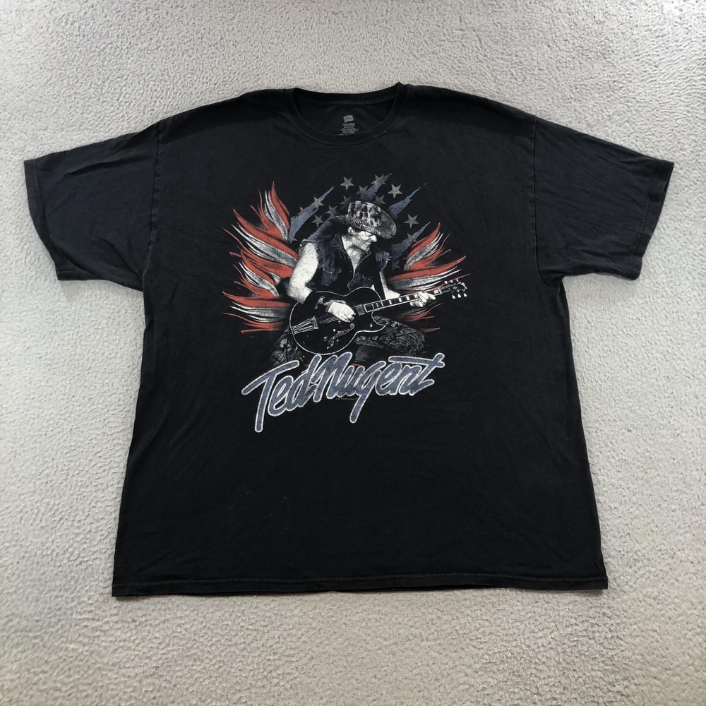 Ted Nugent Shirt Mens Extra Large Black 2012 Great White Buffalo Tour Concert